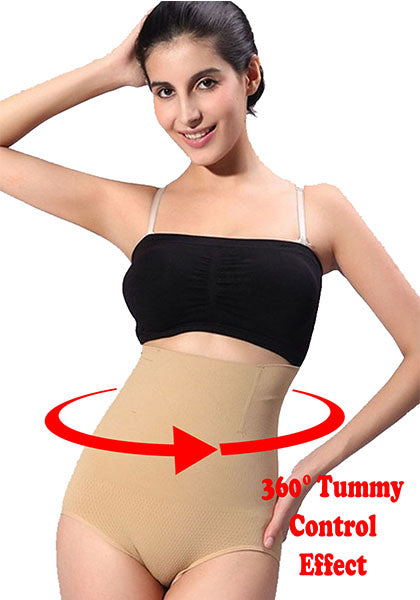 Womens Shapewear Tummy Control Underwear High Waisted Slimming Shaper  Stomach Control Panties Briefs, White, M/L, Tummy Cincher Shapewear